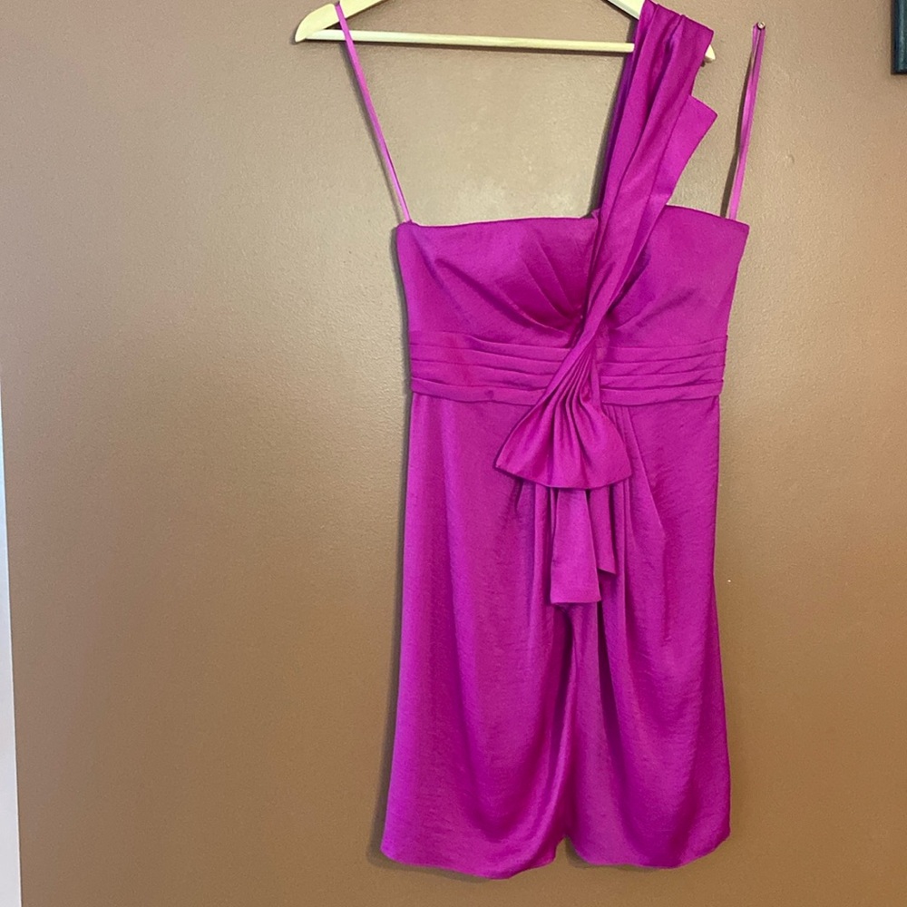 BCBG Max Azria ladies bright pink one strap dress in size 8.
